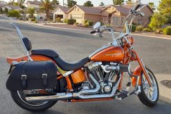 Alternative view of 101F2-Saddleline Harley-Davidson Softail Standard FXST Saddlebags with Quick Disconnect Mounts. 2000 to 2008
