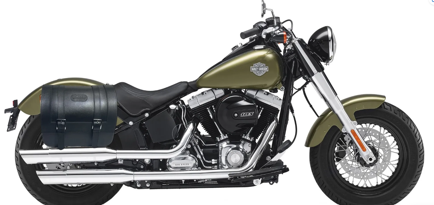 410F- Saddleline Harley_Davidson Softail Slim FLS & FLSS Saddlebags With Quick Detach Mounts. Fitment: 2012 TO 2017