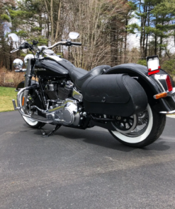 Alternative view of 421L-Saddleline Harley-Davidson Softail Deluxe FLD & FLDE Saddlebags With Quick Mounting. Lockable. 2018-2019-2020-2021