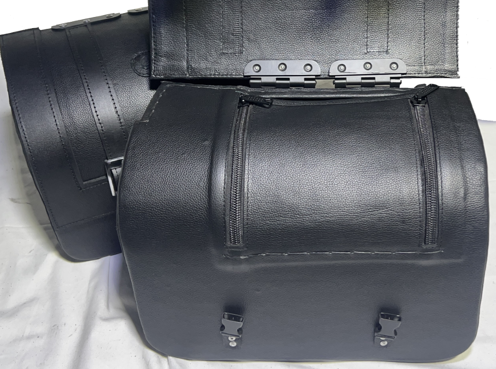 445F-Saddleline Harley-Davidson Softail Fat Boy FLFB AND FLFBS Leather Saddlebags ( 2018 to 2024) With Quick Detaching Mounts. - Image 3