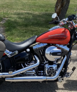 434TD3- Saddleline Harley-Davidson Softail Breakout FXSB / FXSBSE saddlebags With Quick Detach Mounting Hardware.