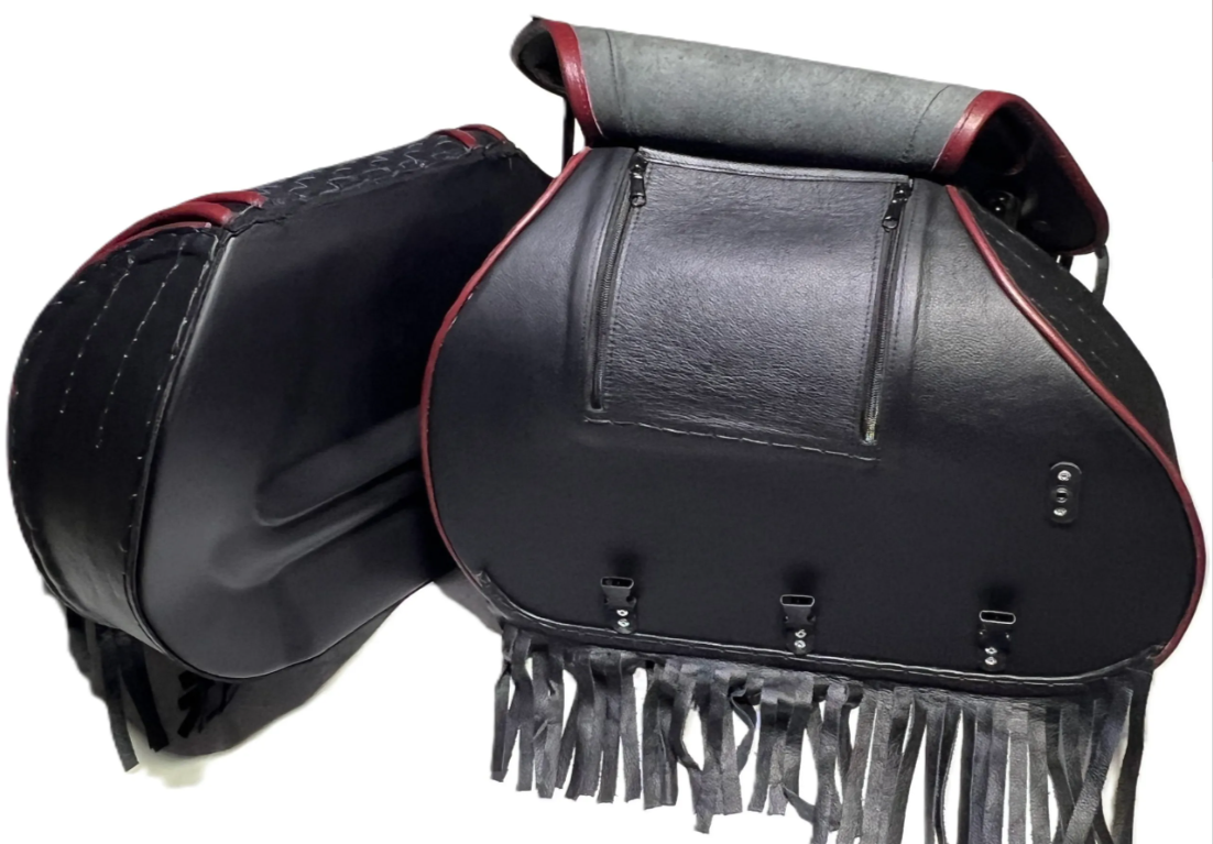 604RDFR- Saddleline Harley-Davidson Softail Springer FLSTS and FLSTSI saddlebags with Mounting Hardware. - Image 6