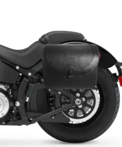 Alternative view of 903L- SADDLELINE Harley-Davidson Softail Blackline FXS Lockable Saddlebags With Quick Disconnect Mounting.