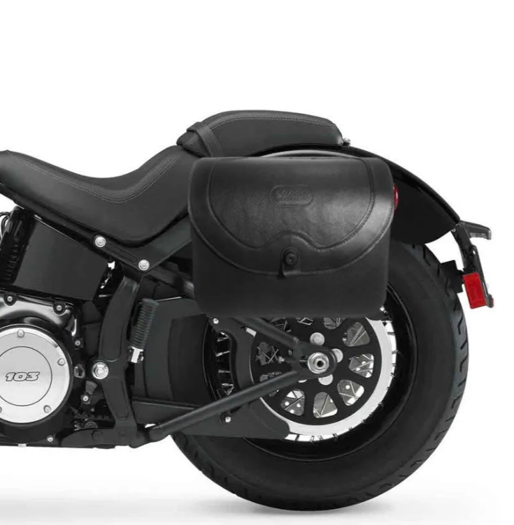 903L- SADDLELINE Harley-Davidson Softail Blackline FXS Lockable Saddlebags With Quick Disconnect Mounting. - Image 2