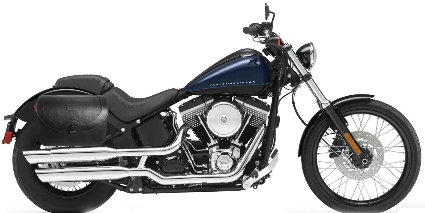 903L- SADDLELINE Harley-Davidson Softail Blackline FXS Lockable Saddlebags With Quick Disconnect Mounting.