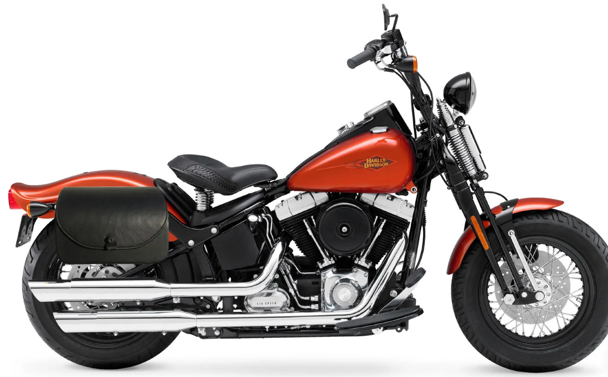 906SQL- Saddleline Harley-Davidson Softail Crossbones FLSTSB Saddlebags with Quick Mounting Hardware. (Lockable)