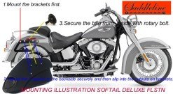 425F- SADDLELINE HARLEY-DAVIDSON SOFTAIL DELUXE FLSTN Saddlebags With Quick Detaching Mounts. - Image 8