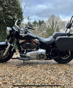 102- Saddleline Harley-Davidson Softail Fat boy FLSTF LOCKABLE Saddlebags (Large size) With Quick Disconnect Mounting.