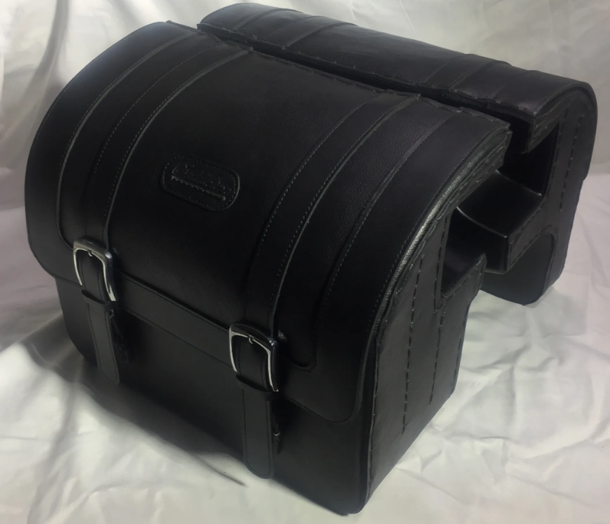 401F- Saddleline Harley-Davidson Softail Fatbob FXFB / FXFBS Saddlebags with Quick Mounts. - Image 4