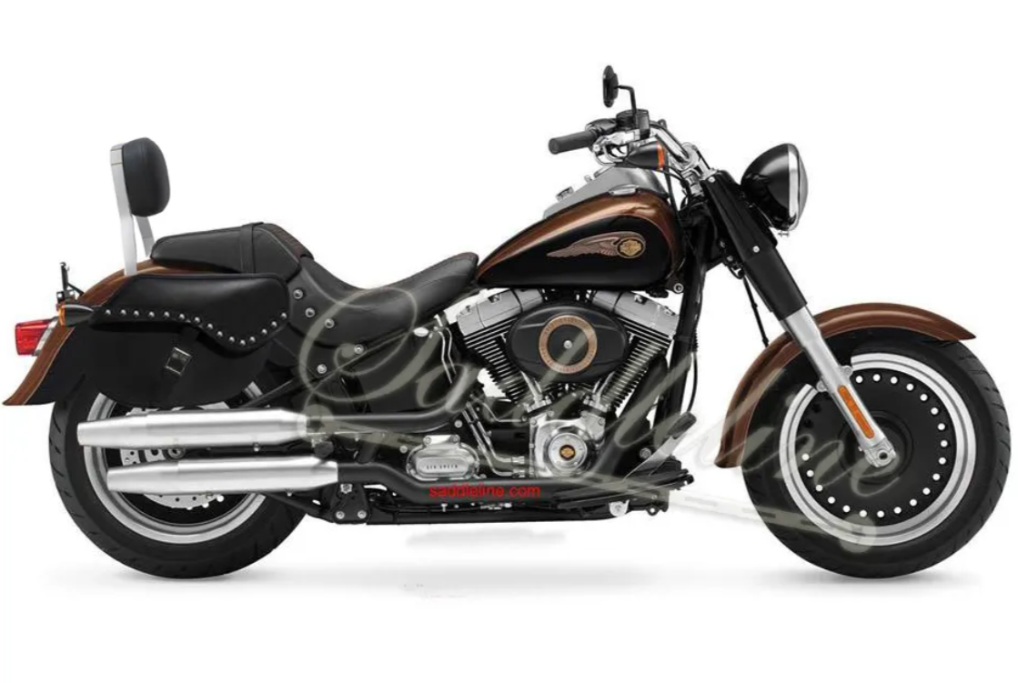 443ST- Saddleline Harley-Davidson Softail Fat boy FLSTF / FLSTFI / FLSTF EVO Saddlebags ( 2000 to 2017 all the years) With Quick Detaching Mounting.