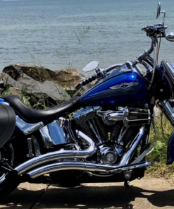 442L-Saddleline Harley-Davidson Softail Fatboy Saddlebags  FLSTF / FLSTFI & CVO Lockable With Quick Detaching Mounting Brackets.