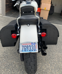 Alternative view of 410F- Saddleline Harley_Davidson Softail Slim FLS & FLSS Saddlebags With Quick Detach Mounts. Fitment: 2012 TO 2017