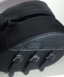 Alternative view of 403F3- Saddleline Harley-Davidson Softail Fatbob FXFB / FXFBS Saddlebags with Quick Mounts.