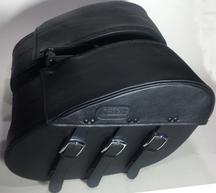 403F3- Saddleline Harley-Davidson Softail Fatbob FXFB / FXFBS Saddlebags with Quick Mounts. - Image 2