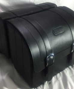 Alternative view of 401F- Saddleline Harley-Davidson Softail Fatbob FXFB / FXFBS Saddlebags with Quick Mounts.