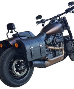 401F- Saddleline Harley-Davidson Softail Fatbob FXFB / FXFBS Saddlebags with Quick Mounts.