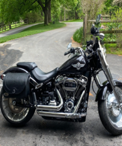 446L- Saddleline Harley-Davidson Saddlebags for Softail Fat Boy FLFB & FLFBS ( from 2018 to 2024 ) With Quick Detaching Mounts. Lockable.