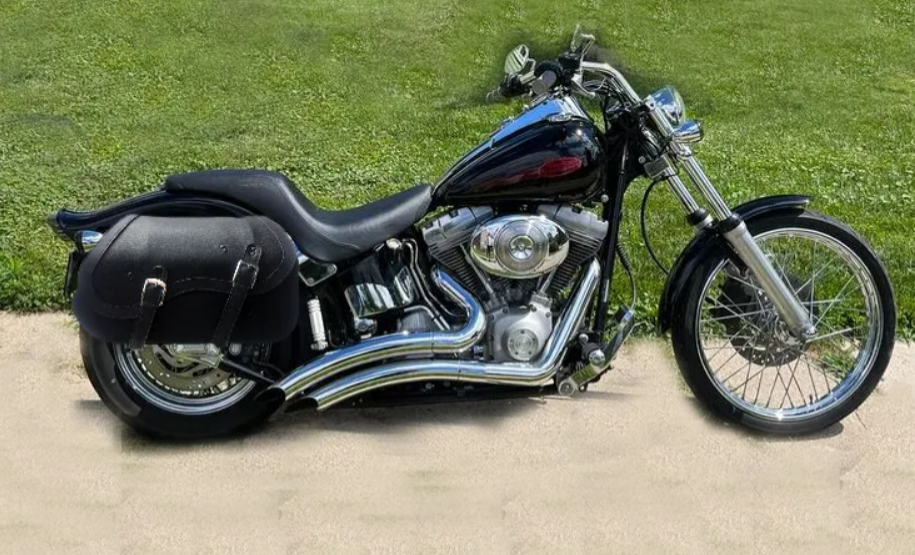 102L-Saddleline Harley-Davidson Softail Standard FXST and FXSTI Saddlebags with Quick Disconnect Mounts. 2000 T0 2008