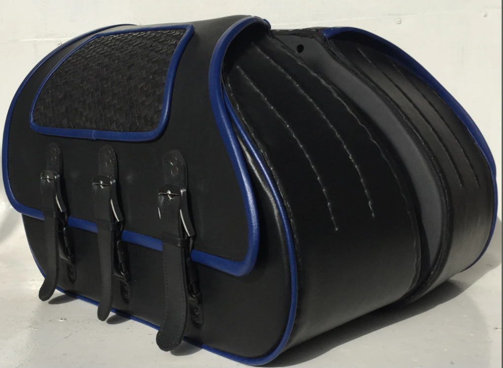 614BL- Saddleline Harley-Davidson Softail Springer Saddlebags FLSTS AND FLSTSI  with Mounting Hardware. - Image 3
