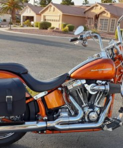 580F- Saddleline Harley-Davidson Softail Springer FXSTS & FXSTSI Saddlebags With Quick detaching Mounting Hardware.
