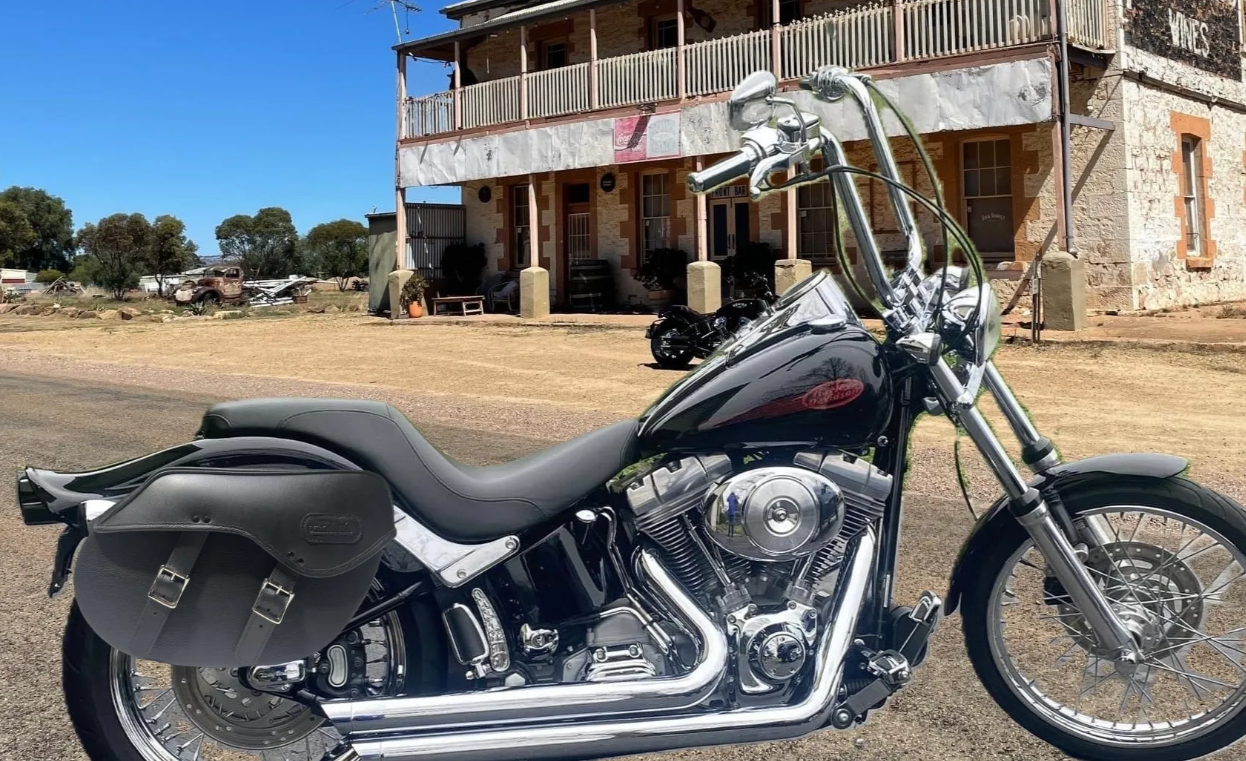 101L-Saddleline Harley-Davidson Softail Standard FXST FXSTI FXSTC Saddlebags with Quick Disconnect Mounts. 2000 to 2008