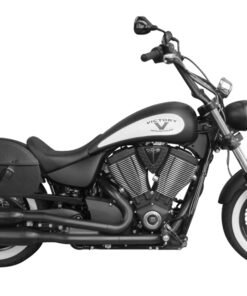 800F-Saddleline Victory highball Saddlebags (Leather Full Hard body) With Quick Detachable Mounting Brackets. ( fitment to all years).