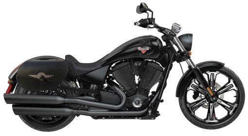 806L- Saddleline Victory VEGAS 8 BALL Leather Full Hard body Saddlebags With Quick Detachable Mounting Brackets. ( fitment to all years of Victory VEGAS 8 BALL models ).