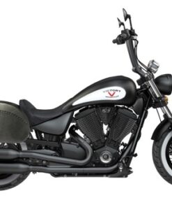 2003L-M- Saddleline Victory HIGHBALL Leather Full Hard body Saddlebags With Quick Detachable Mounting Brackets. ( fitment to all years of Victory HIGHBALL models ).