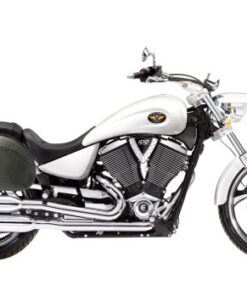 2002L- Saddleline Victory Vegas Leather, Full Hard body Saddlebags With Quick Detaching Mounting Brackets.