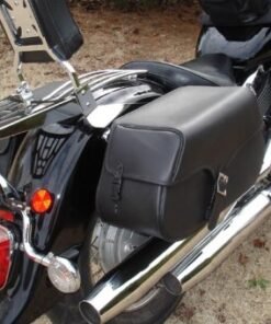 YM100- Saddleline Yamaha 650 Classic Leather Saddlebags with Quick Detaching Mounting. - Image 5