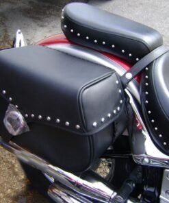 YM300-Saddleline Yamaha 650 Classic Leather Saddlebags with Quick Detaching Mounting. - Image 8