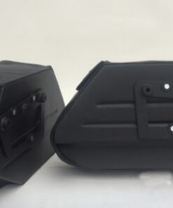 Alternative view of YM200-Saddleline Yamaha 650 Classic Leather Saddlebags with Quick Detaching Mounting.