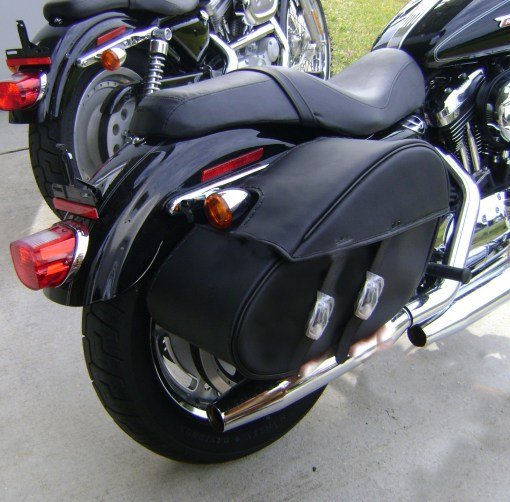SP200TDF- Saddleline Harley Davidson Sportster XL883C XL883R XL883L Saddlebags (Teardrop ) For with Quick Disconnect Mounting. - Image 3