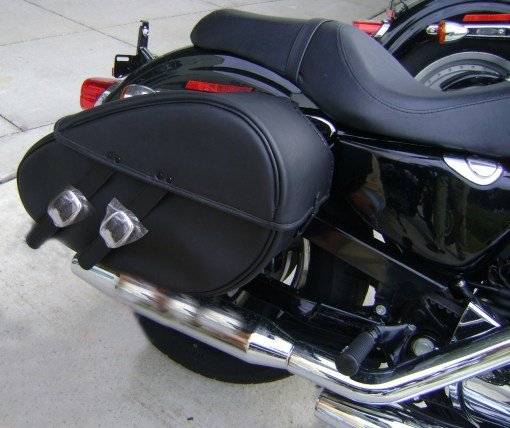 SP200TDF- Saddleline Harley Davidson Sportster XL883C XL883R XL883L Saddlebags (Teardrop ) For with Quick Disconnect Mounting. - Image 4