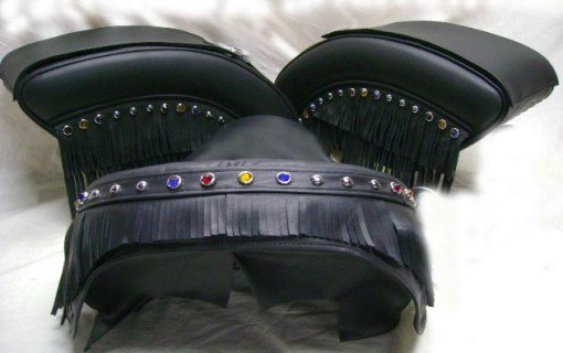1423FSB- Saddleline Kawasaki Vulcan Drifter 1500 Saddlebags with Solo Seat Cover