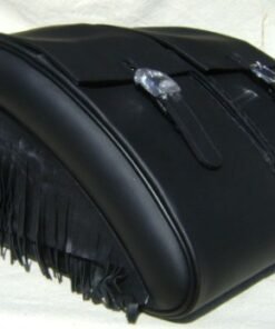 Alternative view of 1431BF- Saddleline Kawasaki Vulcan Drifter 1500 Saddlebags and fringed solo seat cover.
