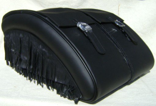 1431BF- Saddleline Kawasaki Vulcan Drifter 1500 Saddlebags and fringed solo seat cover. - Image 2