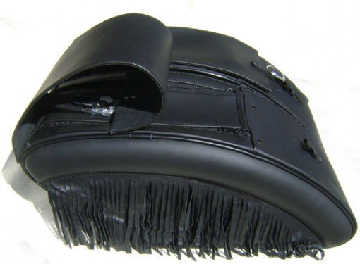 1431BF- Saddleline Kawasaki Vulcan Drifter 1500 Saddlebags and fringed solo seat cover. - Image 6