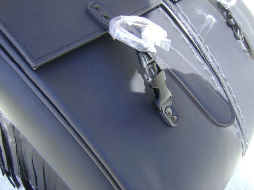 1431BF- Saddleline Kawasaki Vulcan Drifter 1500 Saddlebags and fringed solo seat cover. - Image 7