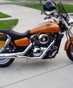 1416L-Saddleline kawasaki Mean Streak Saddlebags With Quick Disconnect Mounting Brackets. 6-8 weeks delivery.