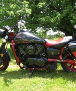 2019l- Saddleline kawasaki Mean Streak Saddlebags With Quick Disconnect Mounting Brackets. ( Custom Order 6-8 Weeks Delivery ).