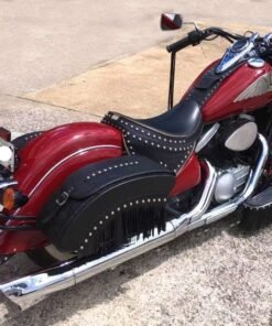1422SF- Saddleline Kawasaki Vulcan 800 Drifter Hard Body Leather Saddlebags.