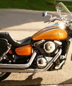 1415L-Saddleline kawasaki Mean Streak Saddlebags With Quick Disconnect Mounting Brackets.