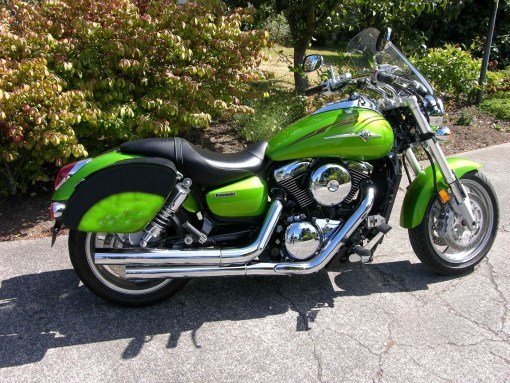 1417L-Saddleline kawasaki Mean Streak 1500 / 1600 Saddlebags With Quick Disconnect Mounting Brackets. ( Custom order 6-8 weeks for shipping ).