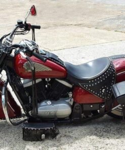 Alternative view of 1422SF- Saddleline Kawasaki Vulcan 800 Drifter Hard Body Leather Saddlebags.