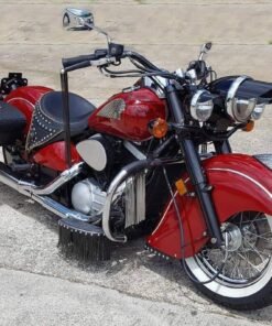 1422SF- Saddleline Kawasaki Vulcan 800 Drifter Hard Body Leather Saddlebags. - Image 3