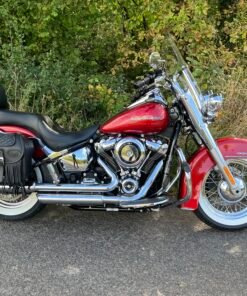 429F2-Saddleline Harley-Davidson Softail Deluxe FLD & FLDE Saddlebags With Quick Mounting.