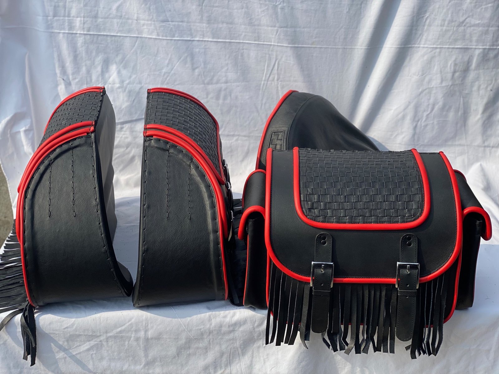 622-BF4- Saddleline Harley-Davidson Heritage Springer FLSTS & FLSTS Saddlebags, seat cover, handlebag,luggage bag with complete mounting. - Image 2