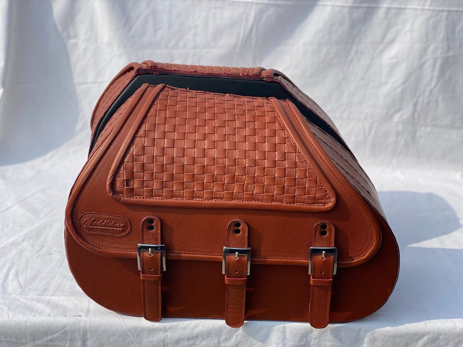 612AT3b- Saddleline Harley-Davidson Softail Springer Saddlebags and matching seat cover FLSTS FLSTSI