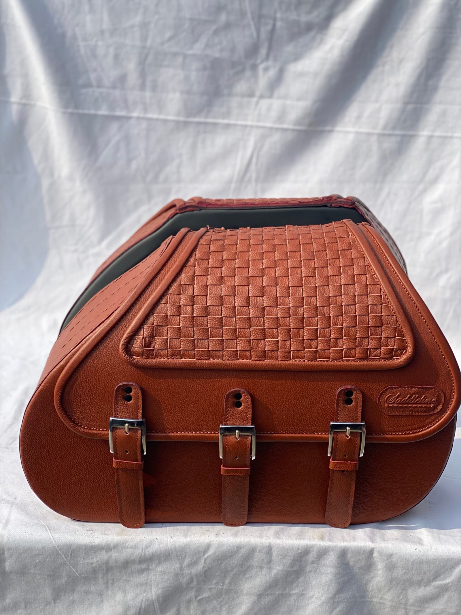 612AT3b- Saddleline Harley-Davidson Softail Springer Saddlebags and matching seat cover FLSTS FLSTSI - Image 4